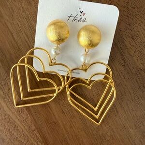 Divana Jewels Gold Heart Drop Earrings